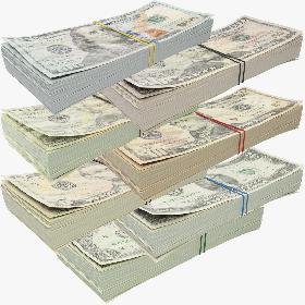 3D Dollars Bills Stacks Collection V1